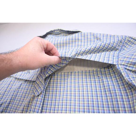 Exofficio Button Up Camp Shirt Plaid Vented Fishing Long Sleeve Mens Sz XL - Picture 10 of 10